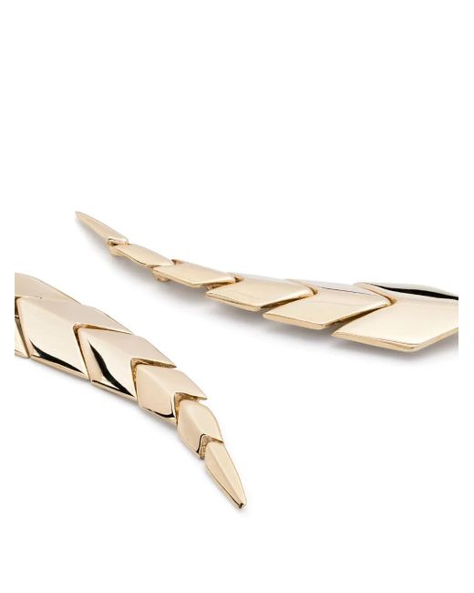 Jacquie Aiche Metallic 14Ct Small Fishtail Diamond Earrings
