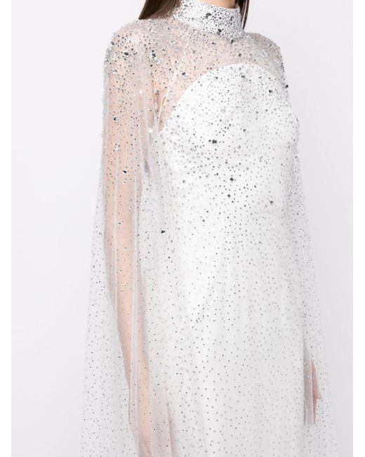 Jenny Packham White Ingrid Crystal-embellished Gown Dress