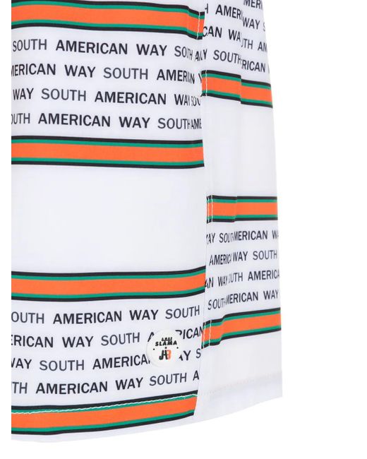 Amir Slama White Striped Drawstring Swim Shorts for men