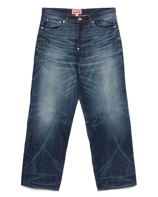 KENZO Blue Faded-Effect Jeans for men