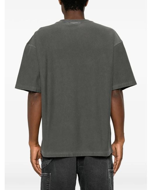Carhartt Gray Logo-Patch Pocket T-Shirt for men