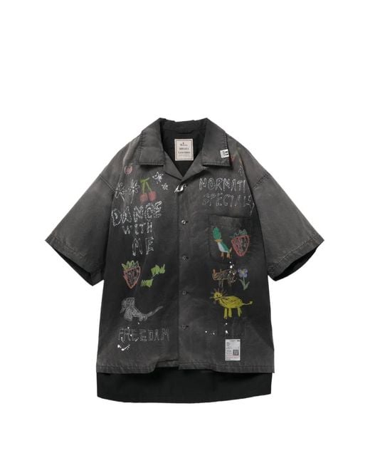 Maison Mihara Yasuhiro Black All-Over Graphic Print Shirt for men
