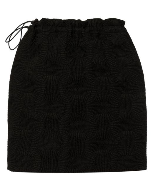 Bottega Veneta Drawstring Mini Skirt Black