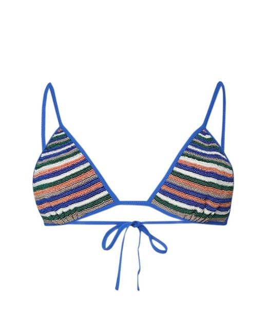 Christopher Esber Calypso Gehaakte Bikinitop in het Blue