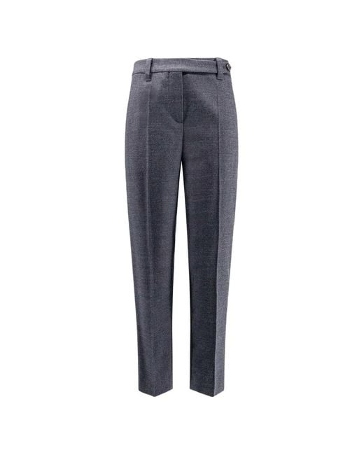 Brunello Cucinelli Blue Belt-Loops Trousers