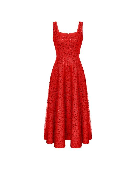 strapless open back dress Embellished Long Prom Dress with High Slit CC2292 Red / 2 main image 0