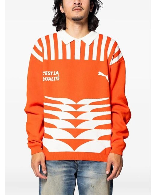 PUMA Pullover Mit Grafischem Print in Orange für Herren