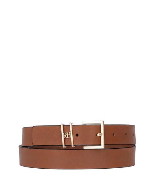 Pedro Del Hierro Madrid Brown Logo-Detail Square Buckle Belt