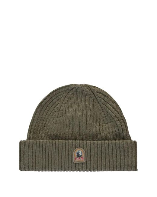Parajumpers Green Ribbed Logo Beanie