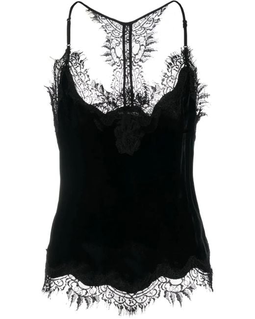 Gold Hawk Black Lace-Detail Camisole Top