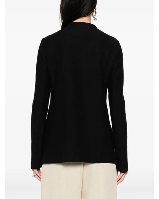 Emporio Armani Black Schwarze Asymmetrische Jacke Lange Ärmel