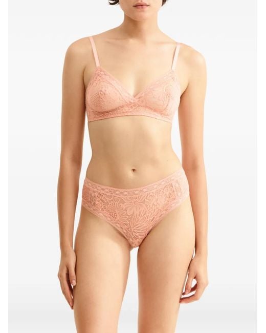 Eres Pink Murmures Floral Lace Briefs