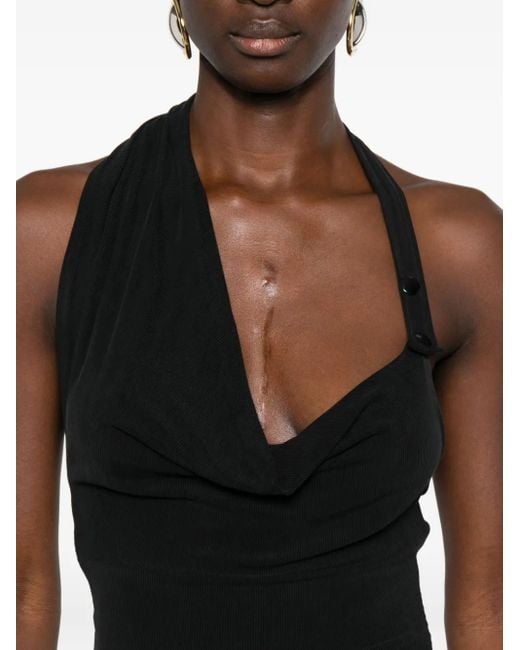 AYA MUSE Black Halterneck Cowl Dress
