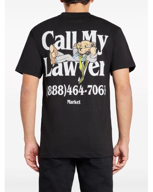 Market Black Call My Laywer Cotton T-shirt for men