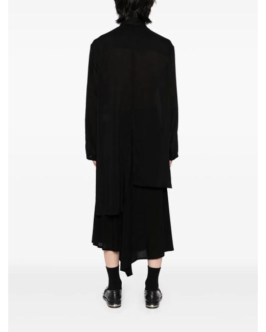 Yohji Yamamoto Loan Gelaagd Overhemd Met Dubbele Kraag in het Black voor heren