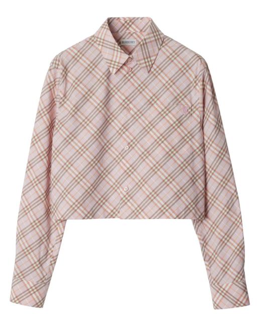 Camisa corta con motivo Vintage Check Burberry de color Pink