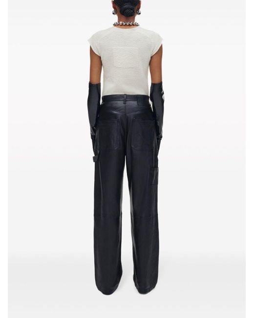 Marc Jacobs Black Wide-leg Leather Trousers