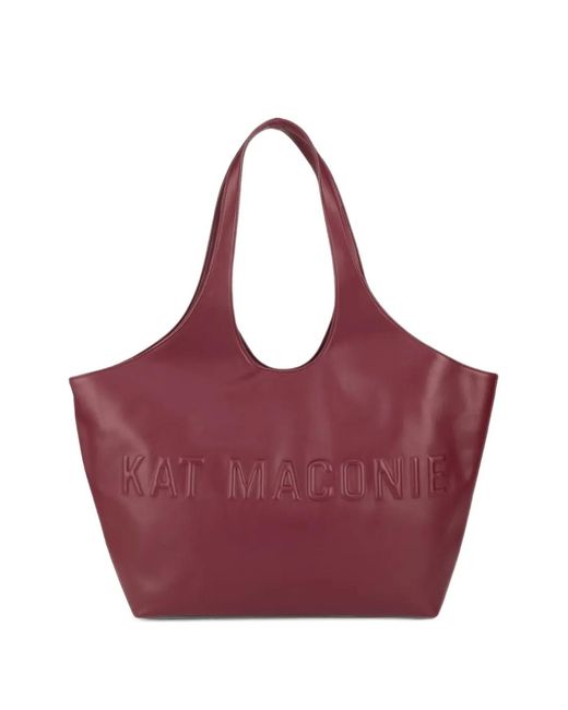 Kat Maconie Purple Large Brooklyn Logo-Embossed Shoulder Bag