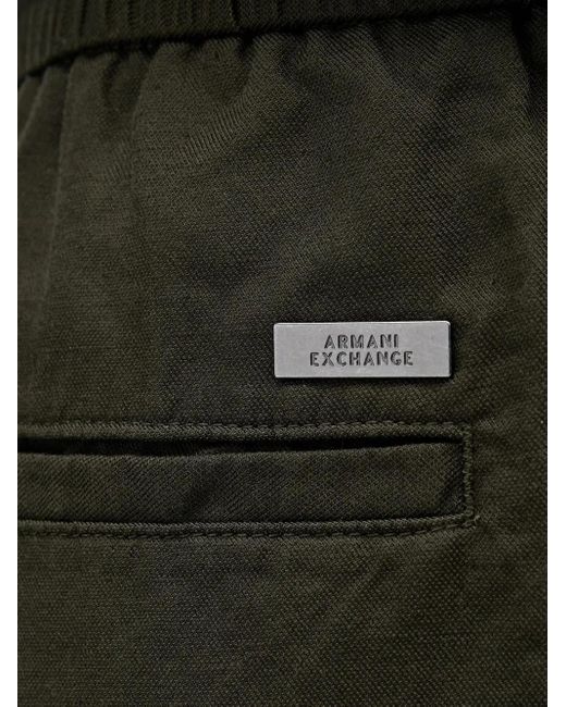ARMANI EXCHANGE Black Elasticated-waist Straight-leg Trousers for men