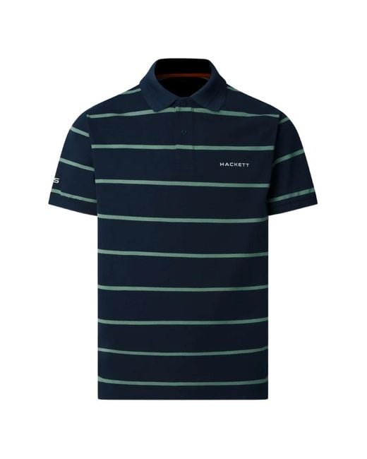 Hackett Blue Striped Short-Sleeve Polo Shirt for men