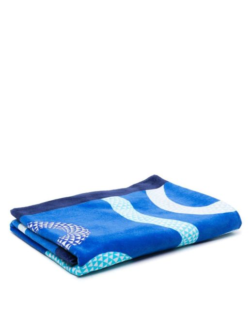 Jonathan Adler Blue Eden Snake-print Beach Towel