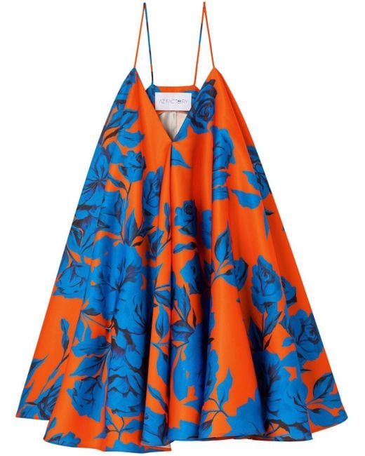AZ FACTORY Blue Tiger Lily-print Minidress