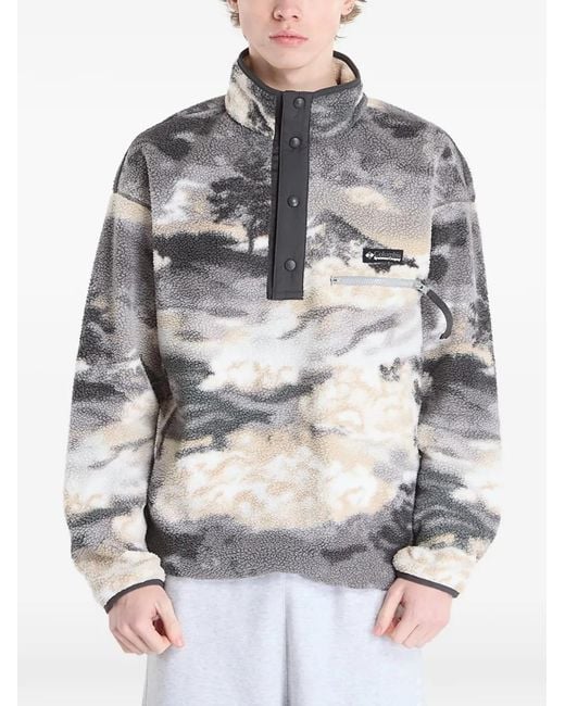Columbia Gray Helvetia Logo-Patch Sweatshirt for men