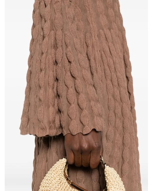 Antonino Valenti Brown Textured Bell-Sleeve Mini Dress
