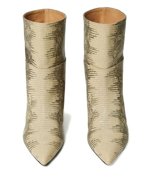 Twinset Metallic Lizard-Print Pointed-Toe Boots