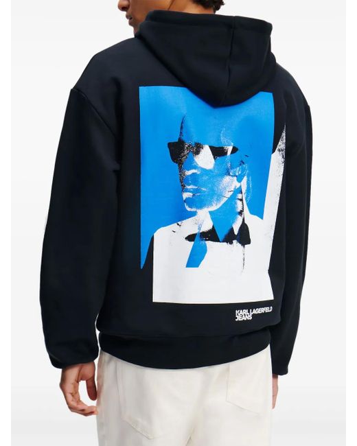 Karl Lagerfeld Hoodie Mit Grafischem Print in Blue für Herren