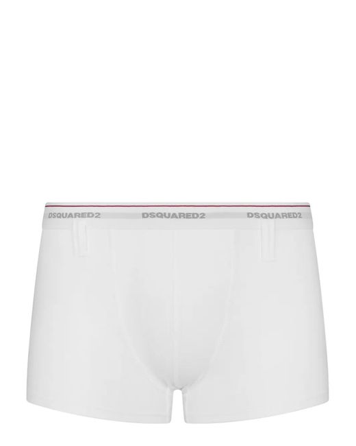 DSquared² White Logo-Waistband Boxers for men