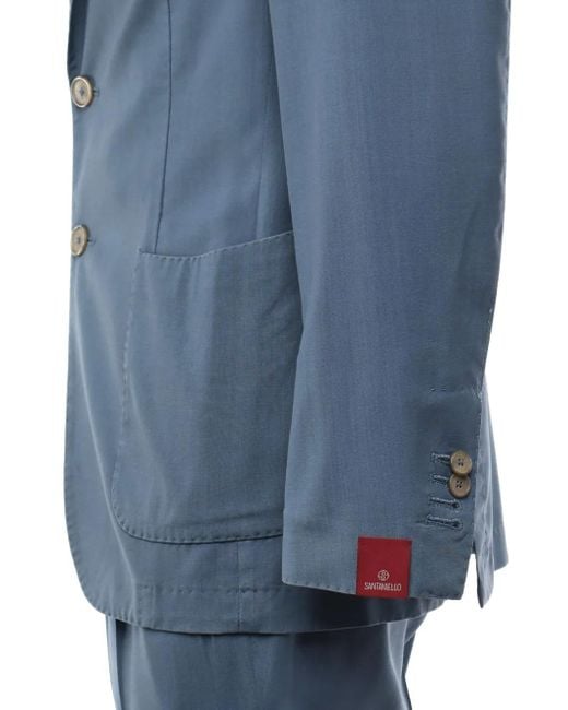 Santaniello Blue Single-Breasted Suit for men