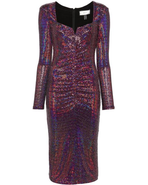 Nissa Purple Iridescent Sequin Dress