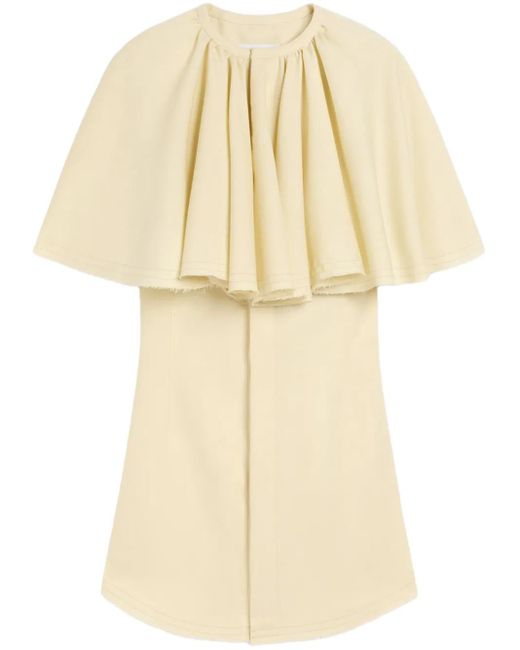 AMI Natural Ruffle-Detail Dress