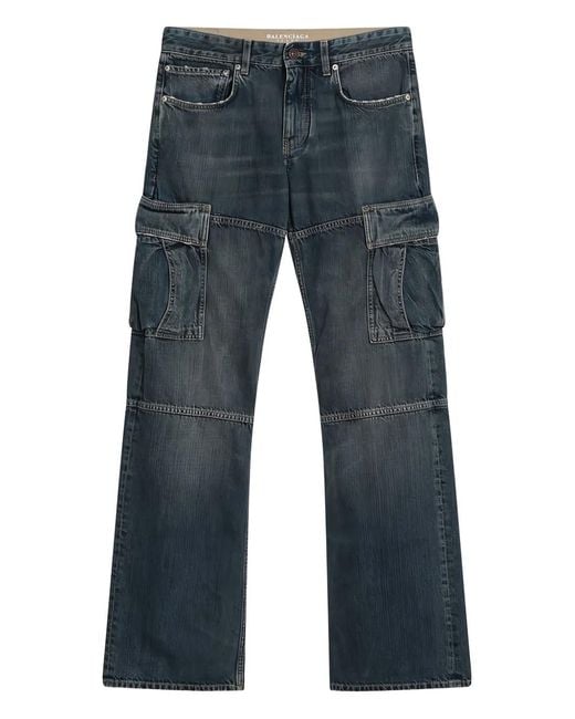 Vaqueros Con Parche Del Logo Balenciaga de color Blue