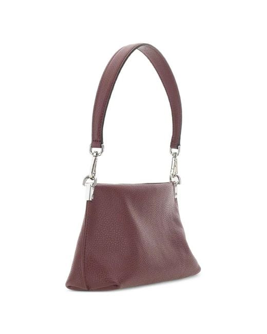Gianni Chiarini Purple Fanny Pebbled Leather Shoulder Bag