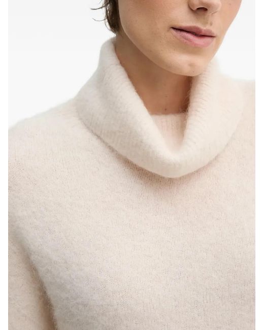 Sandro Ferrone White Roll-Neck Sweater
