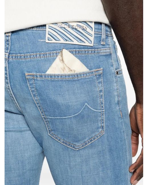 Jacob Cohen Blue Bard Belt-Loops Jeans for men