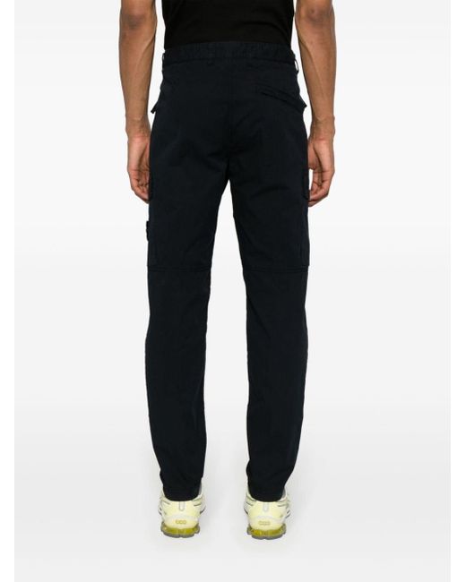 Stone Island Black Patch Pocket Trousers for men