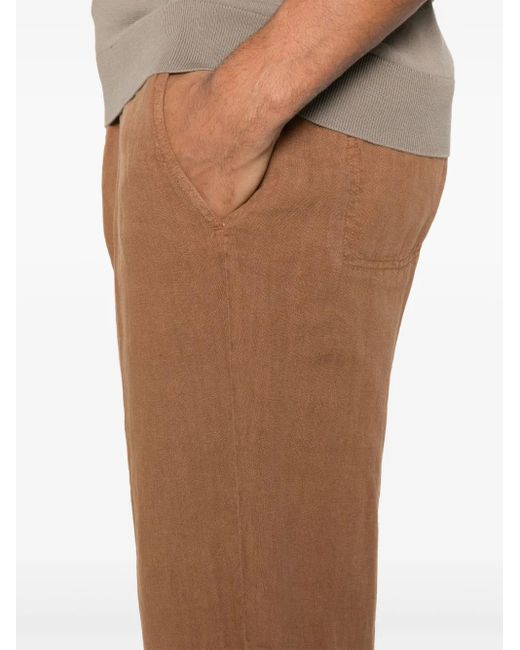 Corneliani Brown Linen Trousers for men