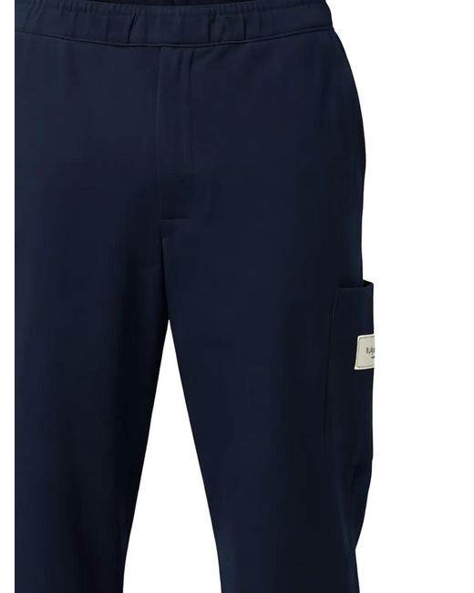 flâneur Blue Patch-Detail Trousers for men