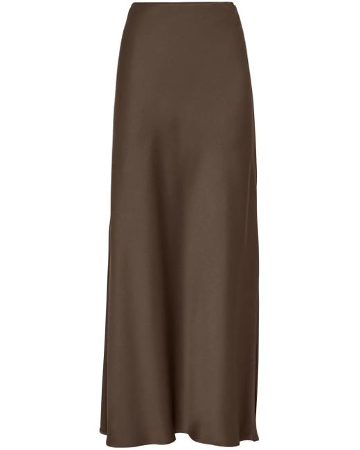 Brunello Cucinelli Brown Maxirock Mit Diagonalschnitt