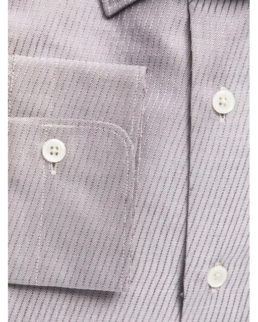 Robert Friedman White Textured-Weave Slim-Fit Shirt for men