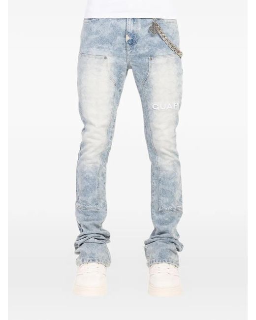 GUAPI Sashiko Jeans Met Applicatie in het Blue voor heren