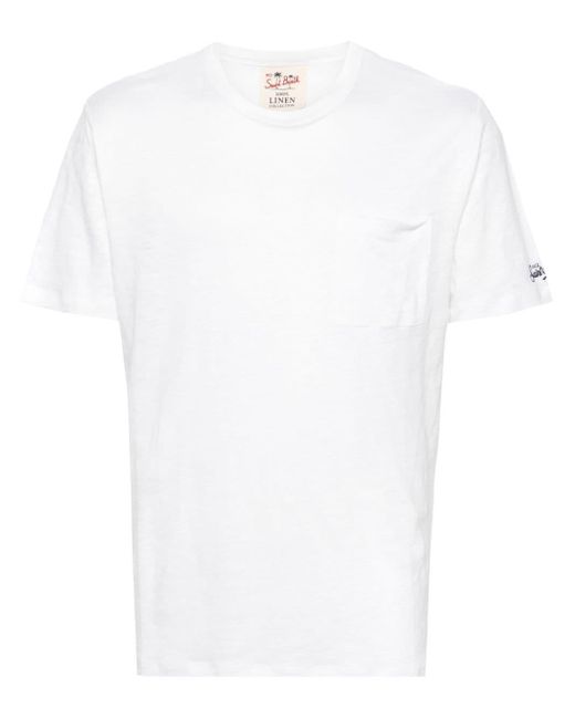 Mc2 Saint Barth White Mélange Linen T-shirt for men