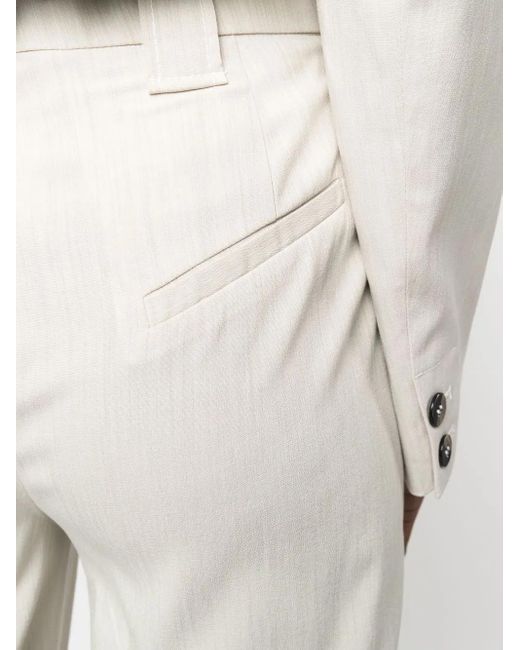 Ganni White High-Waisted Straight-Leg Trousers