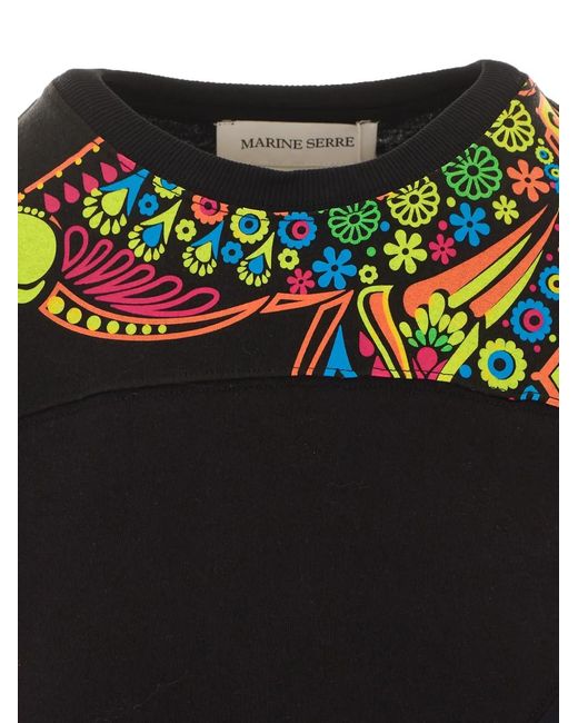 MARINE SERRE Jurk Met Patchwork in het Black