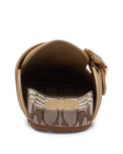 COACH Brown Mules À Motif Monogrammé Et Boucle