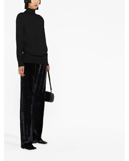 Jil Sander Black Superfine Merino Midweight High Neck Jumper Clothing