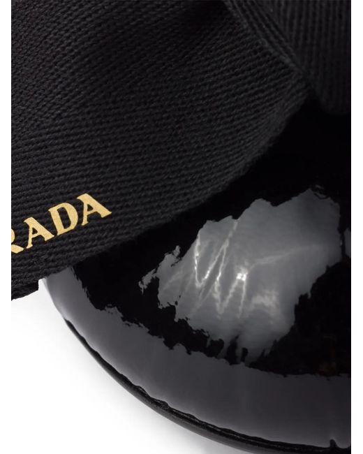 Prada Black Leather Ballet Flats